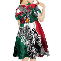 My Home My Blood Mexico Kid Short Sleeve Dress Mexican Map Aztec