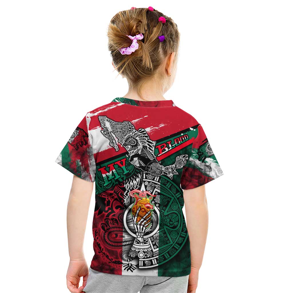 My Home My Blood Mexico Kid T Shirt Mexican Map Aztec