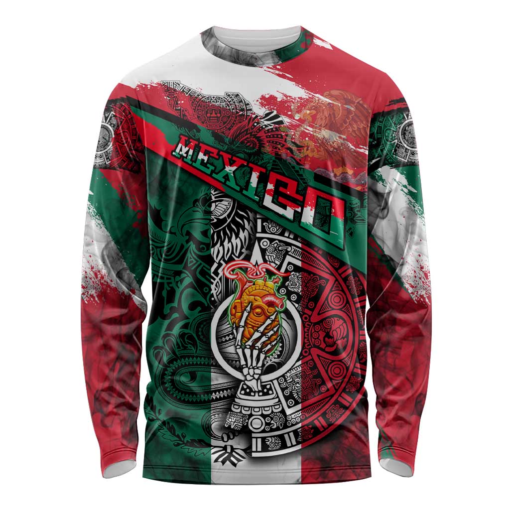 My Home My Blood Mexico Long Sleeve Shirt Mexican Map Aztec