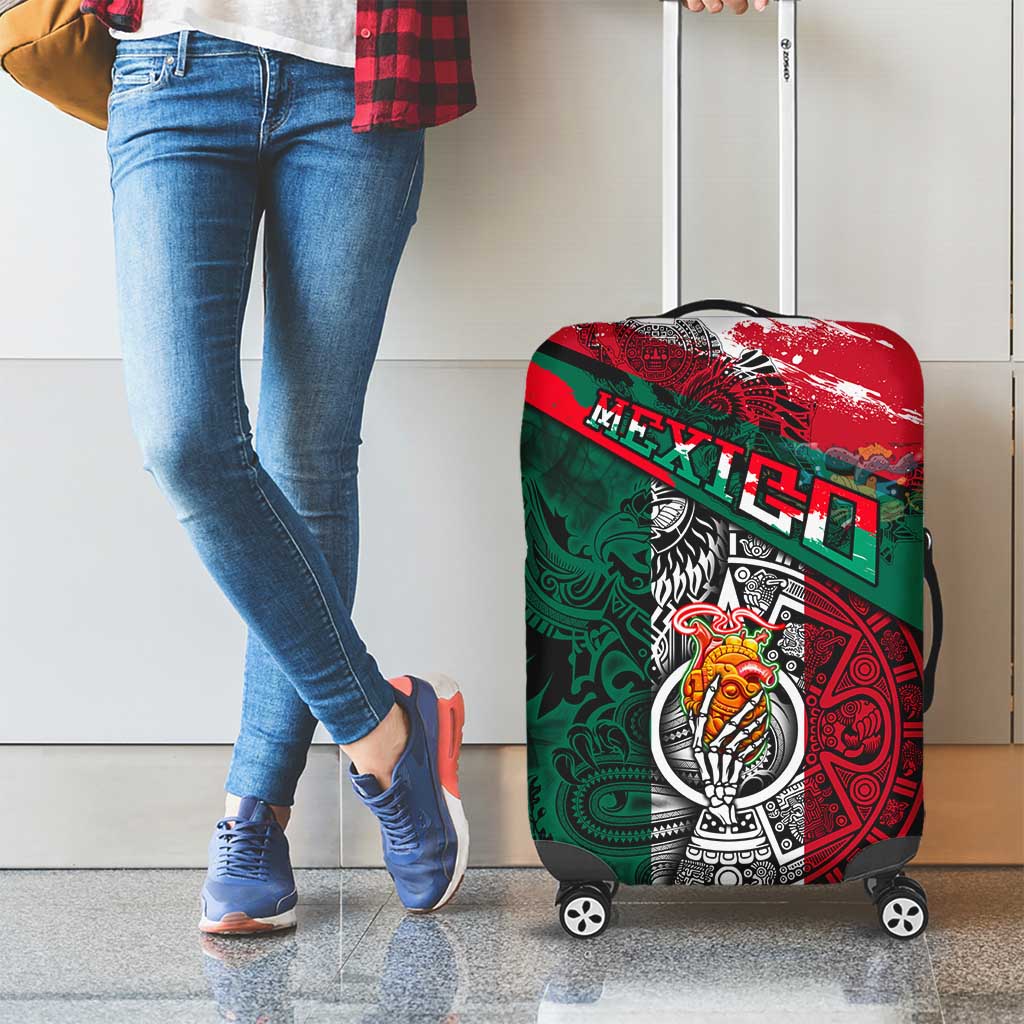 My Home My Blood Mexico Luggage Cover Mexican Map Aztec