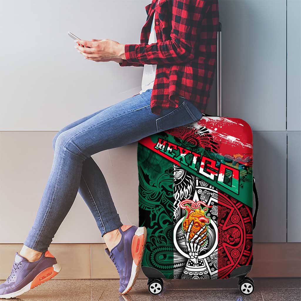 My Home My Blood Mexico Luggage Cover Mexican Map Aztec