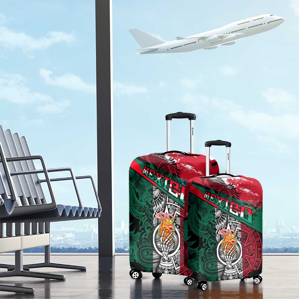 My Home My Blood Mexico Luggage Cover Mexican Map Aztec