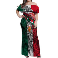 My Home My Blood Mexico Off Shoulder Maxi Dress Mexican Map Aztec