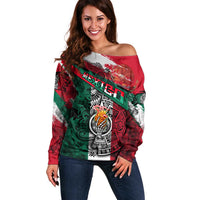 My Home My Blood Mexico Off Shoulder Sweater Mexican Map Aztec
