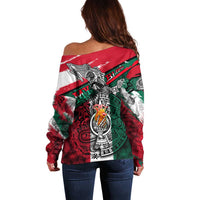 My Home My Blood Mexico Off Shoulder Sweater Mexican Map Aztec