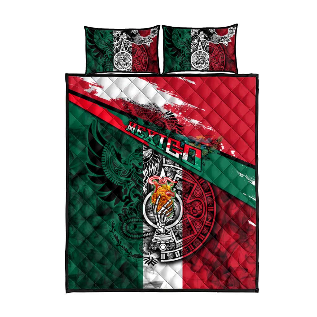 My Home My Blood Mexico Quilt Bed Set Mexican Map Aztec