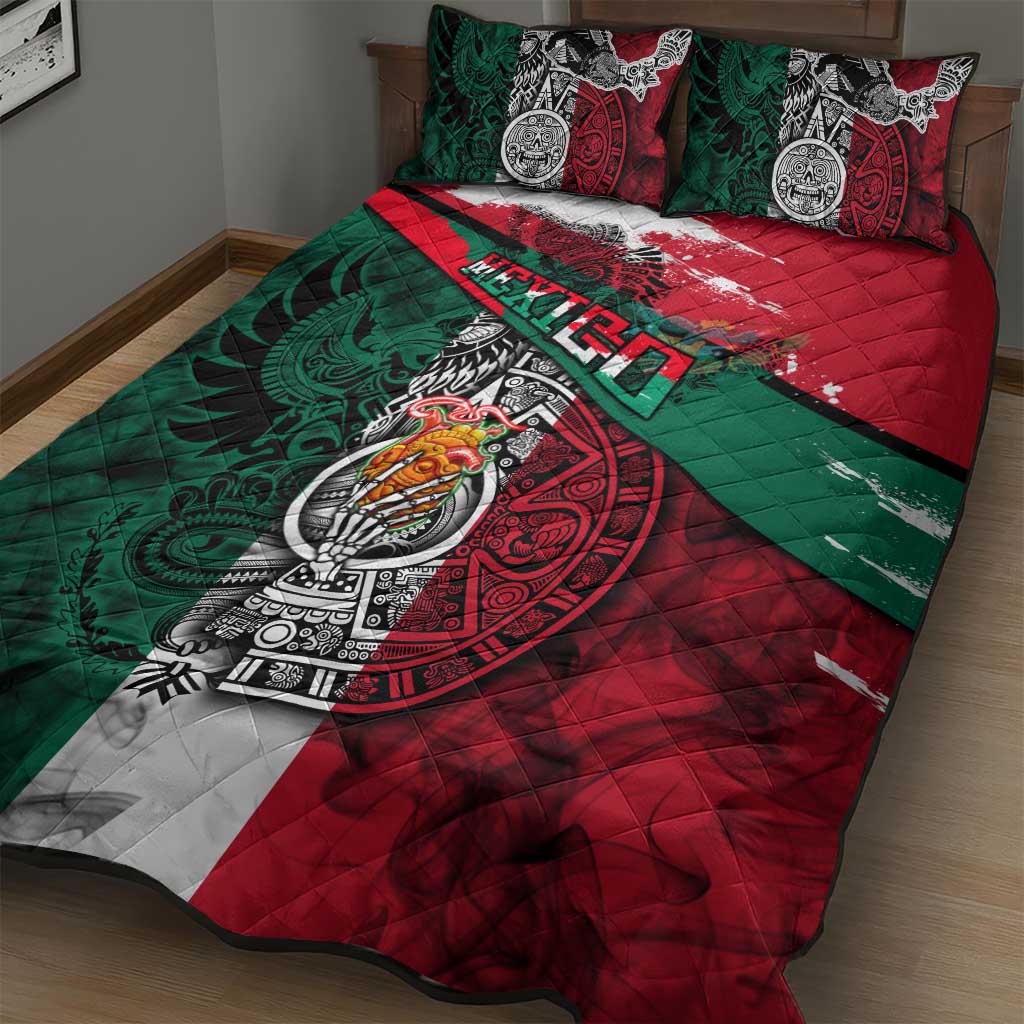 My Home My Blood Mexico Quilt Bed Set Mexican Map Aztec