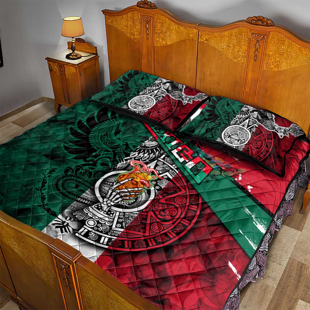 My Home My Blood Mexico Quilt Bed Set Mexican Map Aztec