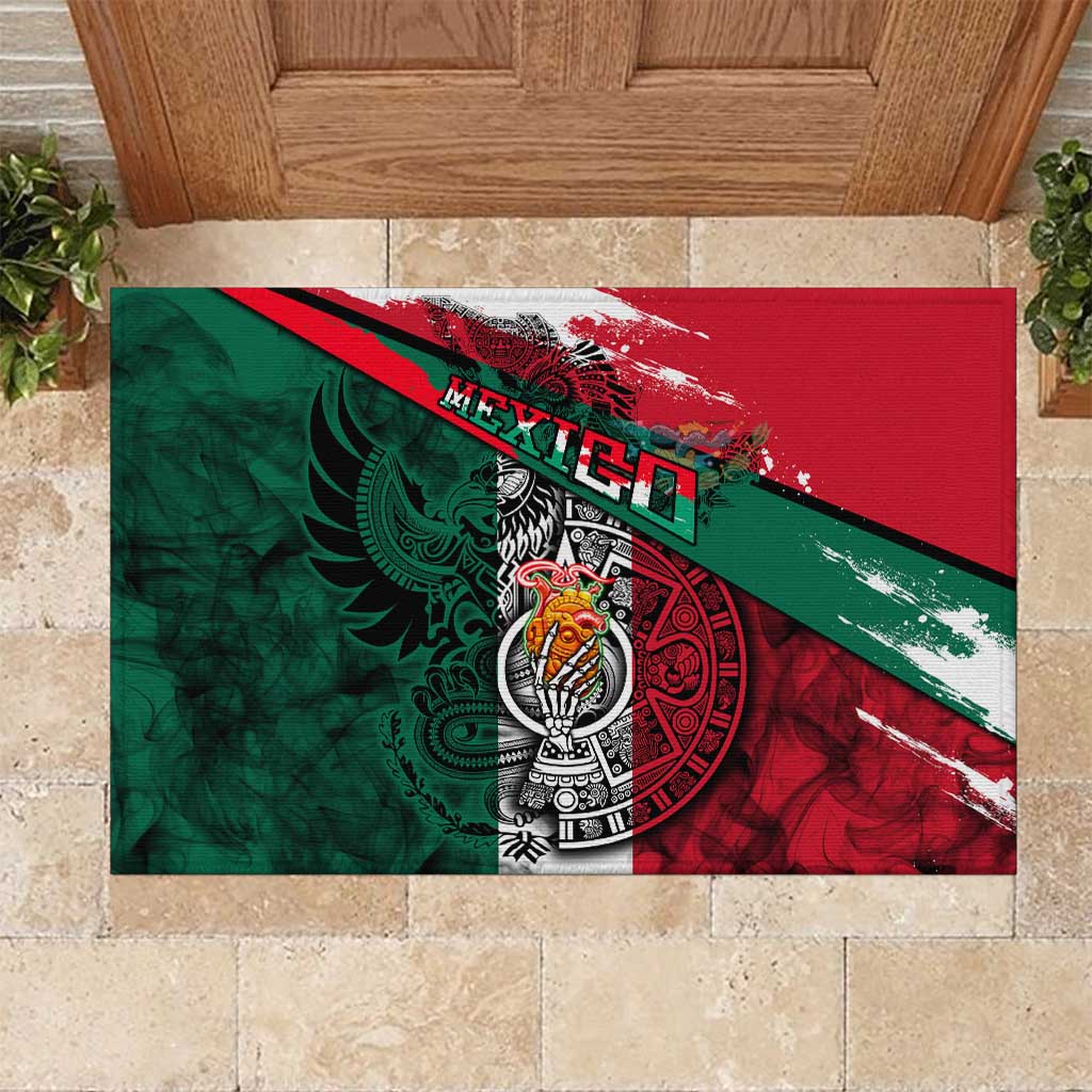 My Home My Blood Mexico Rubber Doormat Mexican Map Aztec