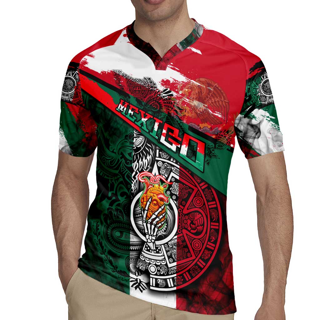 My Home My Blood Mexico Rugby Jersey Mexican Map Aztec