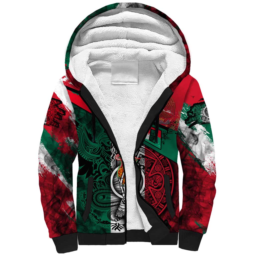 My Home My Blood Mexico Sherpa Hoodie Mexican Map Aztec