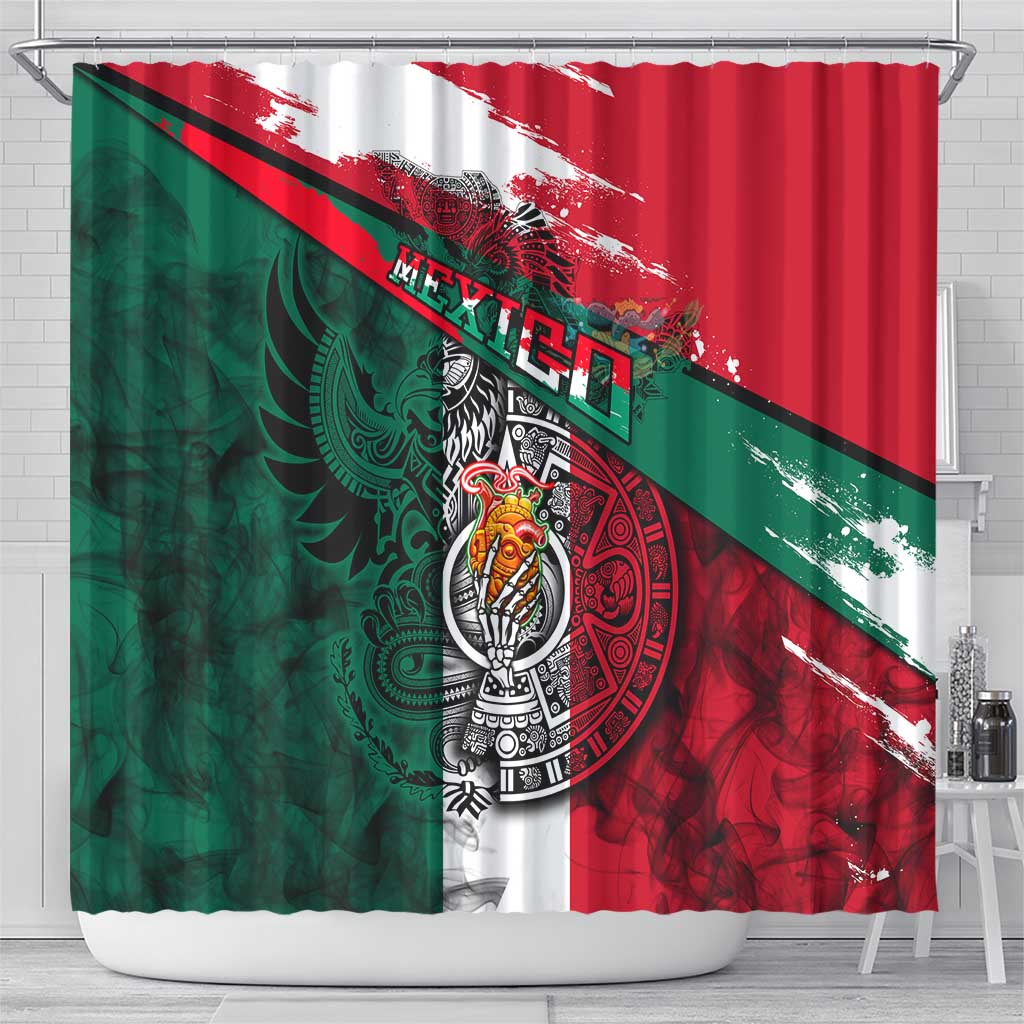 My Home My Blood Mexico Shower Curtain Mexican Map Aztec