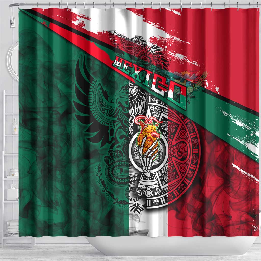 My Home My Blood Mexico Shower Curtain Mexican Map Aztec
