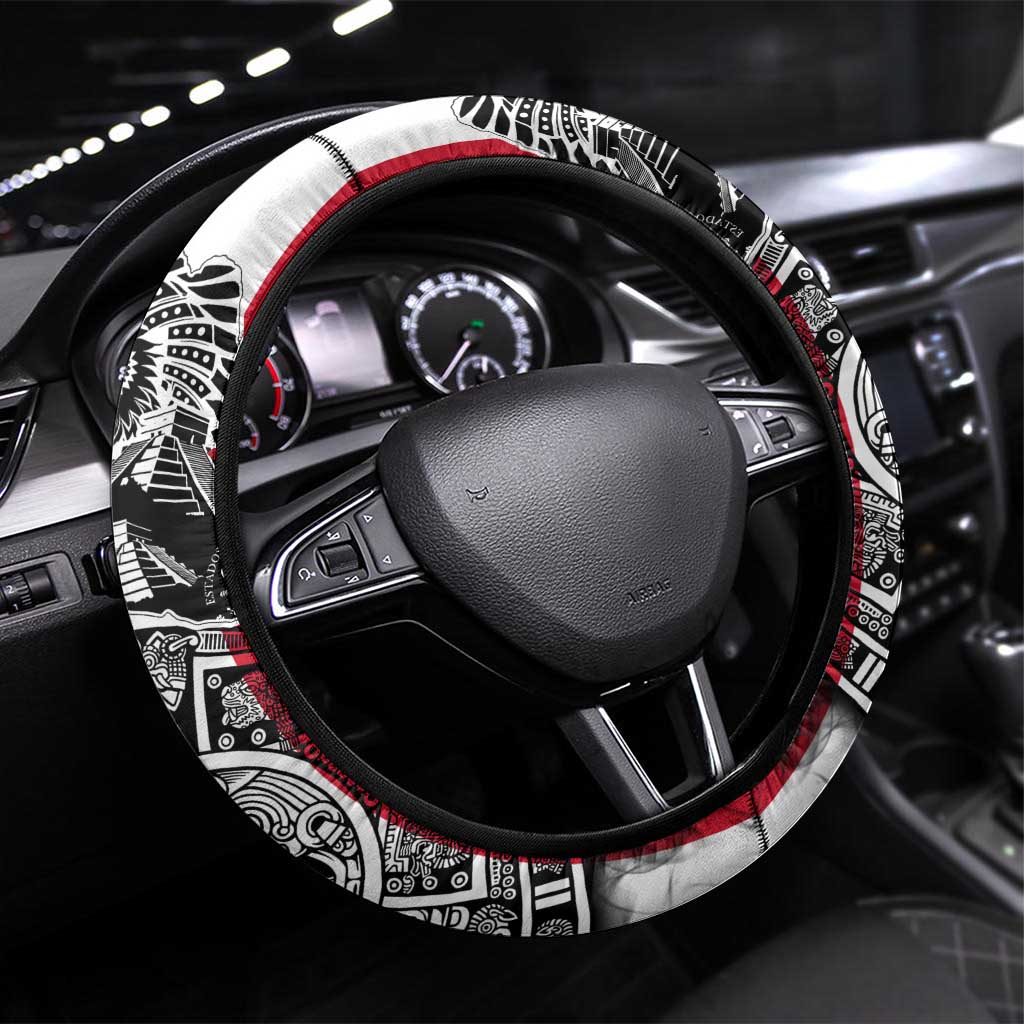 My Home My Blood Mexico Steering Wheel Cover Mexican Map Aztec