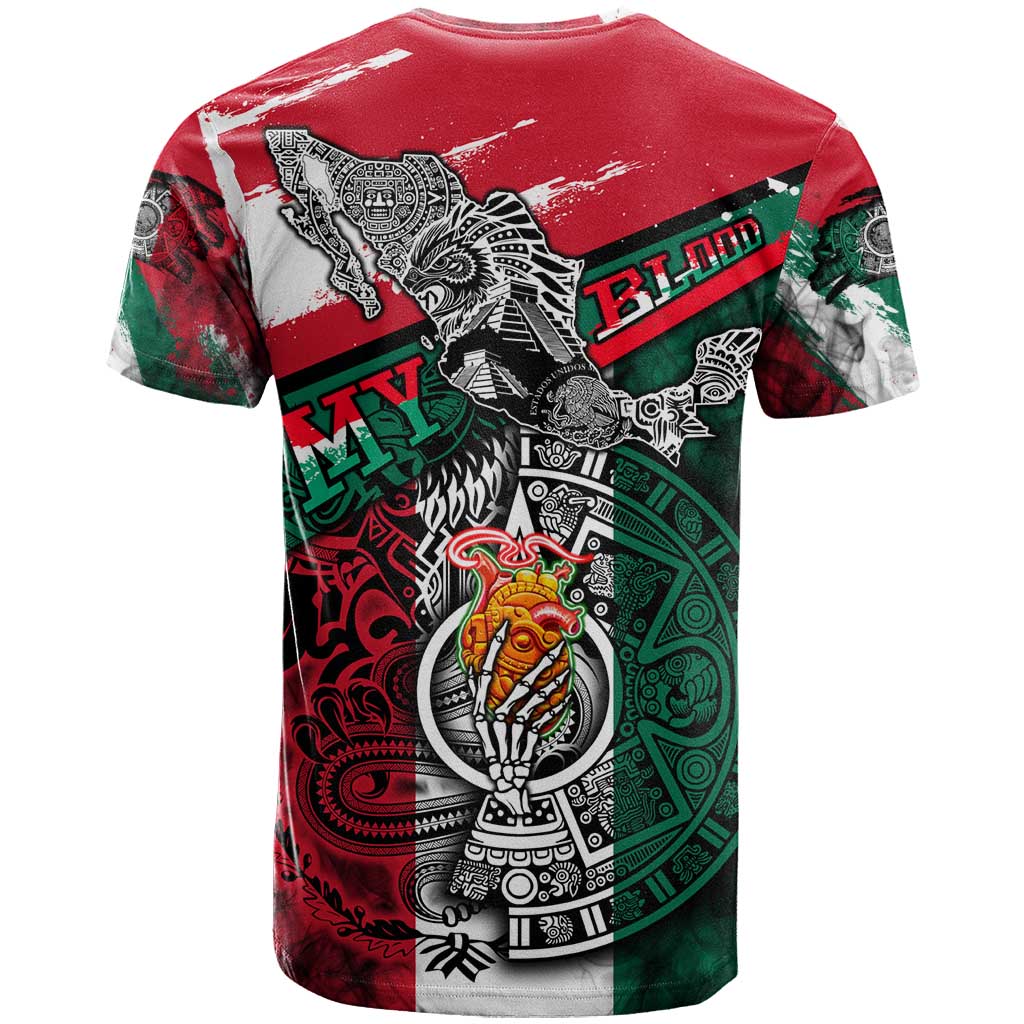 My Home My Blood Mexico T Shirt Mexican Map Aztec