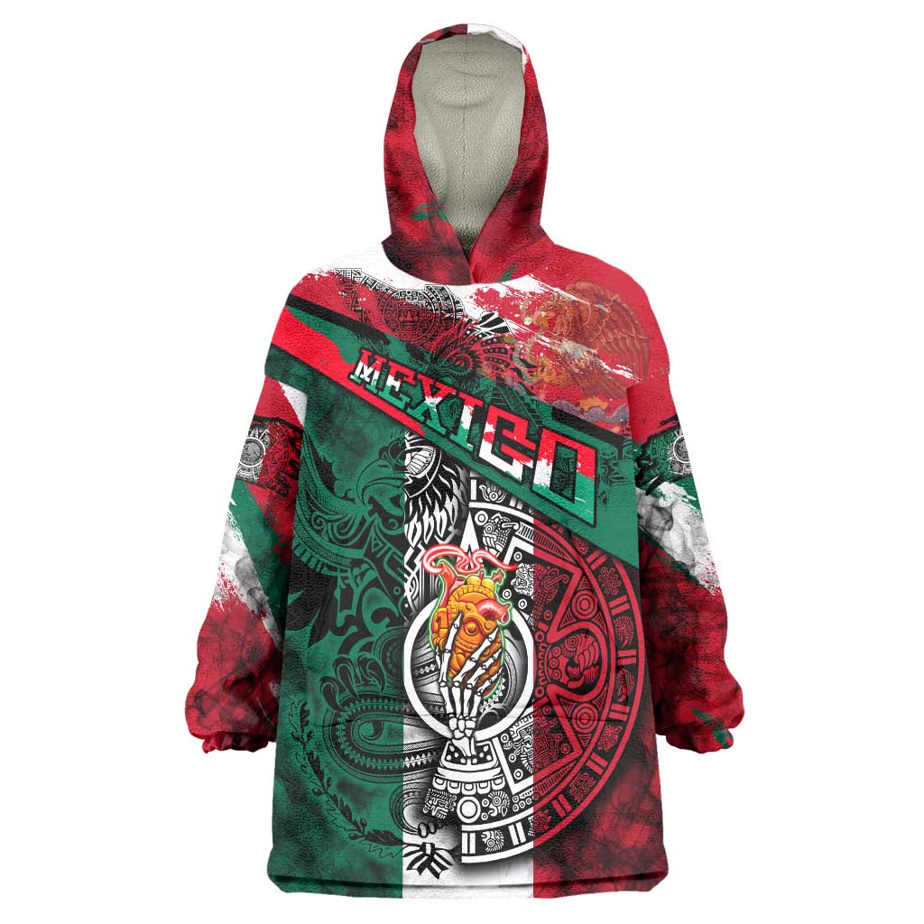 My Home My Blood Mexico Wearable Blanket Hoodie Mexican Map Aztec