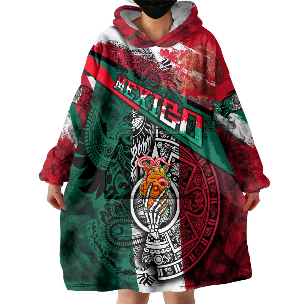 My Home My Blood Mexico Wearable Blanket Hoodie Mexican Map Aztec