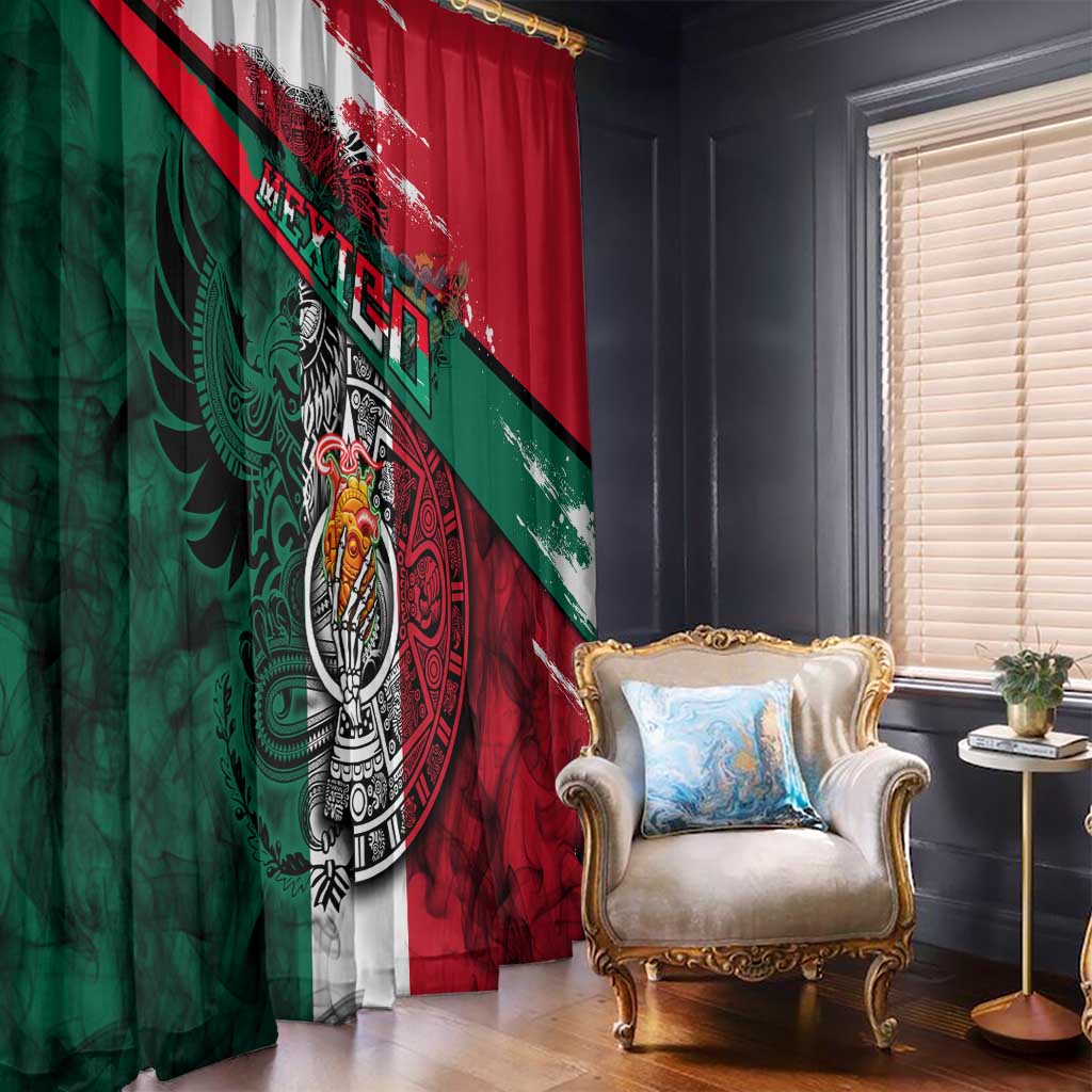My Home My Blood Mexico Window Curtain Mexican Map Aztec