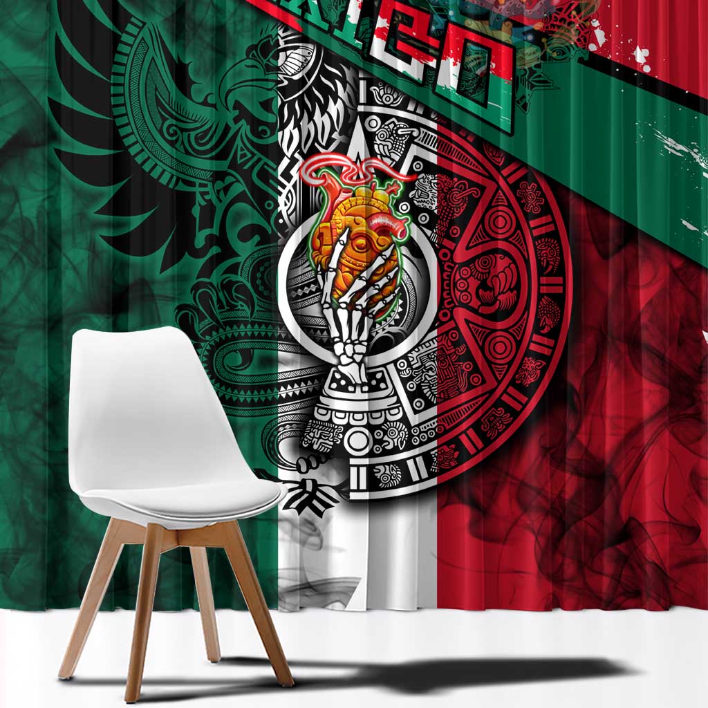My Home My Blood Mexico Window Curtain Mexican Map Aztec