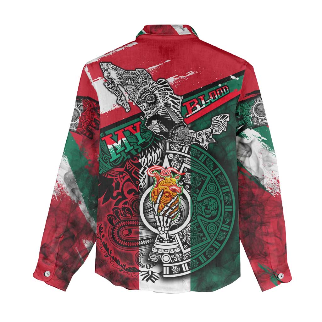 My Home My Blood Mexico Women Casual Shirt Mexican Map Aztec
