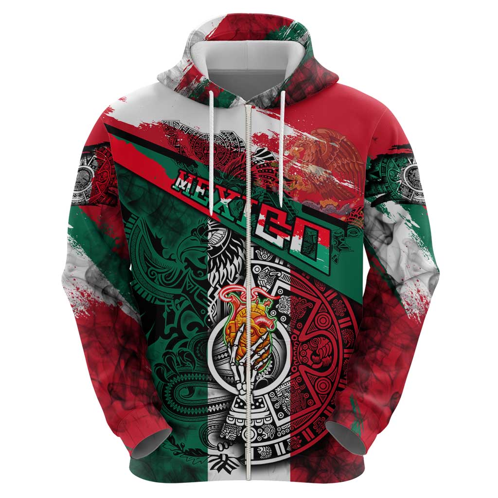 My Home My Blood Mexico Zip Hoodie Mexican Map Aztec