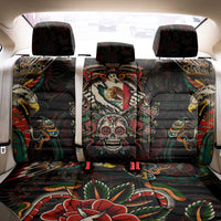 Mexico Sugar Skull Back Car Seat Cover Tattoo Art Mexican Flag
