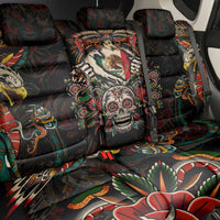 Mexico Sugar Skull Back Car Seat Cover Tattoo Art Mexican Flag