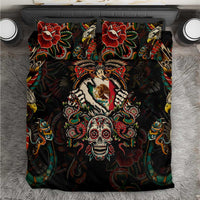 Mexico Sugar Skull Bedding Set Tattoo Art Mexican Flag