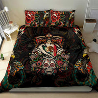 Mexico Sugar Skull Bedding Set Tattoo Art Mexican Flag