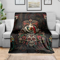Mexico Sugar Skull Blanket Tattoo Art Mexican Flag
