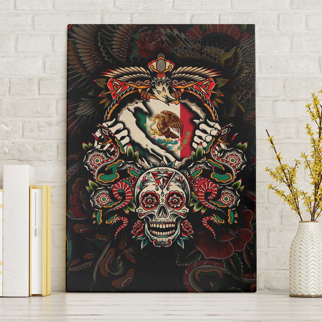 Mexico Sugar Skull Canvas Wall Art Tattoo Art Mexican Flag