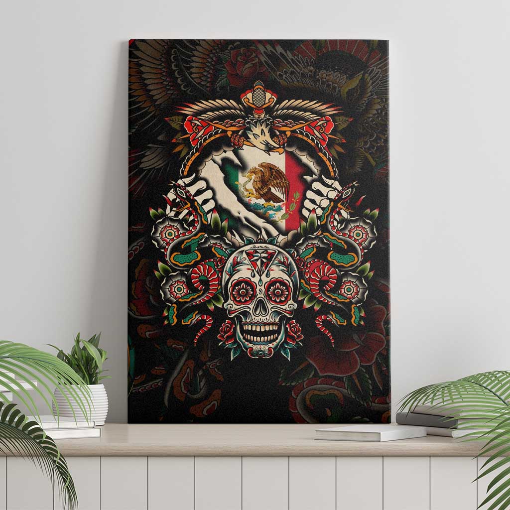 Mexico Sugar Skull Canvas Wall Art Tattoo Art Mexican Flag