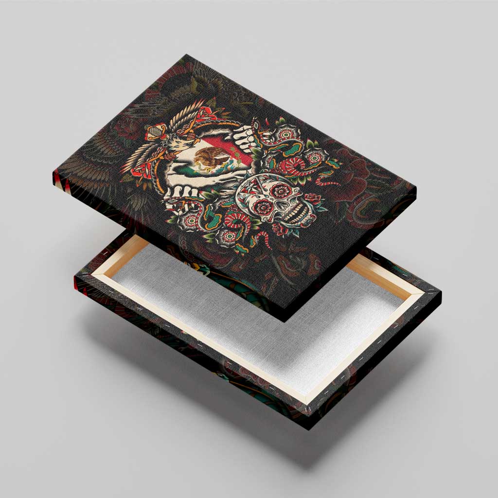 Mexico Sugar Skull Canvas Wall Art Tattoo Art Mexican Flag
