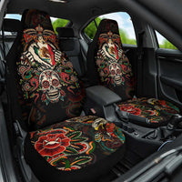 Mexico Sugar Skull Car Seat Cover Tattoo Art Mexican Flag
