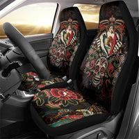 Mexico Sugar Skull Car Seat Cover Tattoo Art Mexican Flag