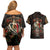 Mexico Sugar Skull Couples Matching Off Shoulder Short Dress and Hawaiian Shirt Tattoo Art Mexican Flag