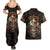 Mexico Sugar Skull Couples Matching Summer Maxi Dress and Hawaiian Shirt Tattoo Art Mexican Flag