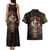 Mexico Sugar Skull Couples Matching Tank Maxi Dress and Hawaiian Shirt Tattoo Art Mexican Flag