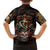 Mexico Sugar Skull Family Matching Long Sleeve Bodycon Dress and Hawaiian Shirt Tattoo Art Mexican Flag