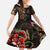 Mexico Sugar Skull Family Matching Long Sleeve Bodycon Dress and Hawaiian Shirt Tattoo Art Mexican Flag