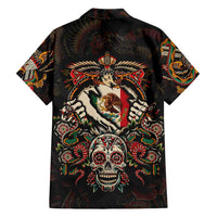 Mexico Sugar Skull Family Matching Long Sleeve Bodycon Dress and Hawaiian Shirt Tattoo Art Mexican Flag