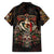 Mexico Sugar Skull Family Matching Long Sleeve Bodycon Dress and Hawaiian Shirt Tattoo Art Mexican Flag