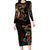 Mexico Sugar Skull Family Matching Long Sleeve Bodycon Dress and Hawaiian Shirt Tattoo Art Mexican Flag