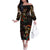 Mexico Sugar Skull Family Matching Off The Shoulder Long Sleeve Dress and Hawaiian Shirt Tattoo Art Mexican Flag