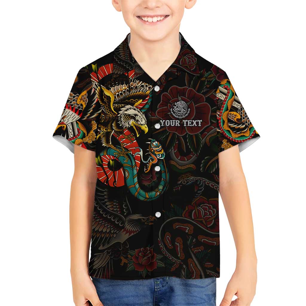 Mexico Sugar Skull Family Matching Off Shoulder Short Dress and Hawaiian Shirt Tattoo Art Mexican Flag