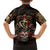 Mexico Sugar Skull Family Matching Short Sleeve Bodycon Dress and Hawaiian Shirt Tattoo Art Mexican Flag