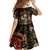 Mexico Sugar Skull Family Matching Short Sleeve Bodycon Dress and Hawaiian Shirt Tattoo Art Mexican Flag