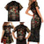 Mexico Sugar Skull Family Matching Short Sleeve Bodycon Dress and Hawaiian Shirt Tattoo Art Mexican Flag
