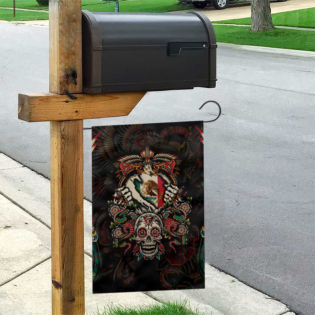 Mexico Sugar Skull Garden Flag Tattoo Art Mexican Flag