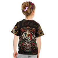 Mexico Sugar Skull Kid T Shirt Tattoo Art Mexican Flag